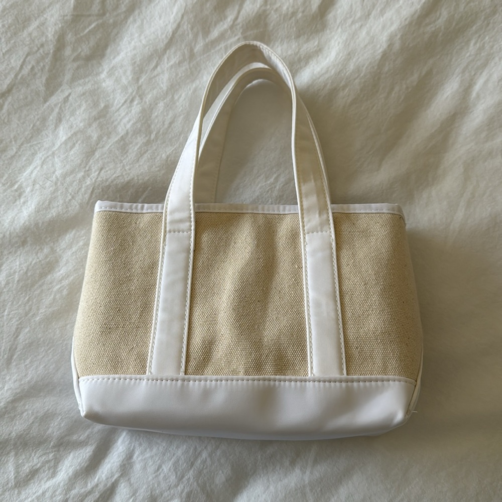 Mini Stoney Clover Lane White and Tan Tote Bag